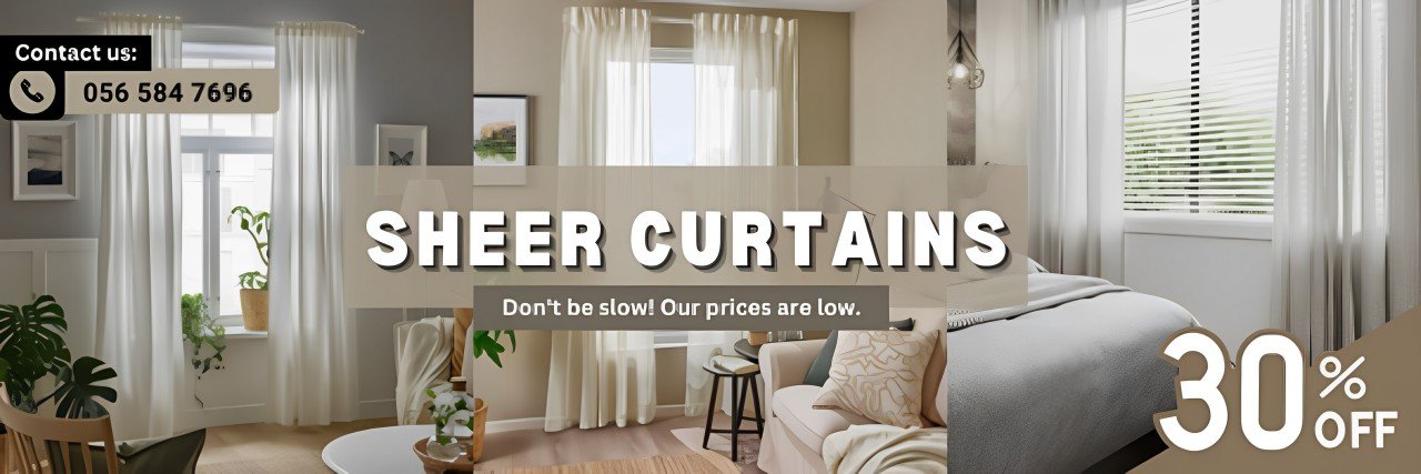 Sheer Curtains Dubai | Buy Luxury Sheer Curtains Fabric At 30% Off.