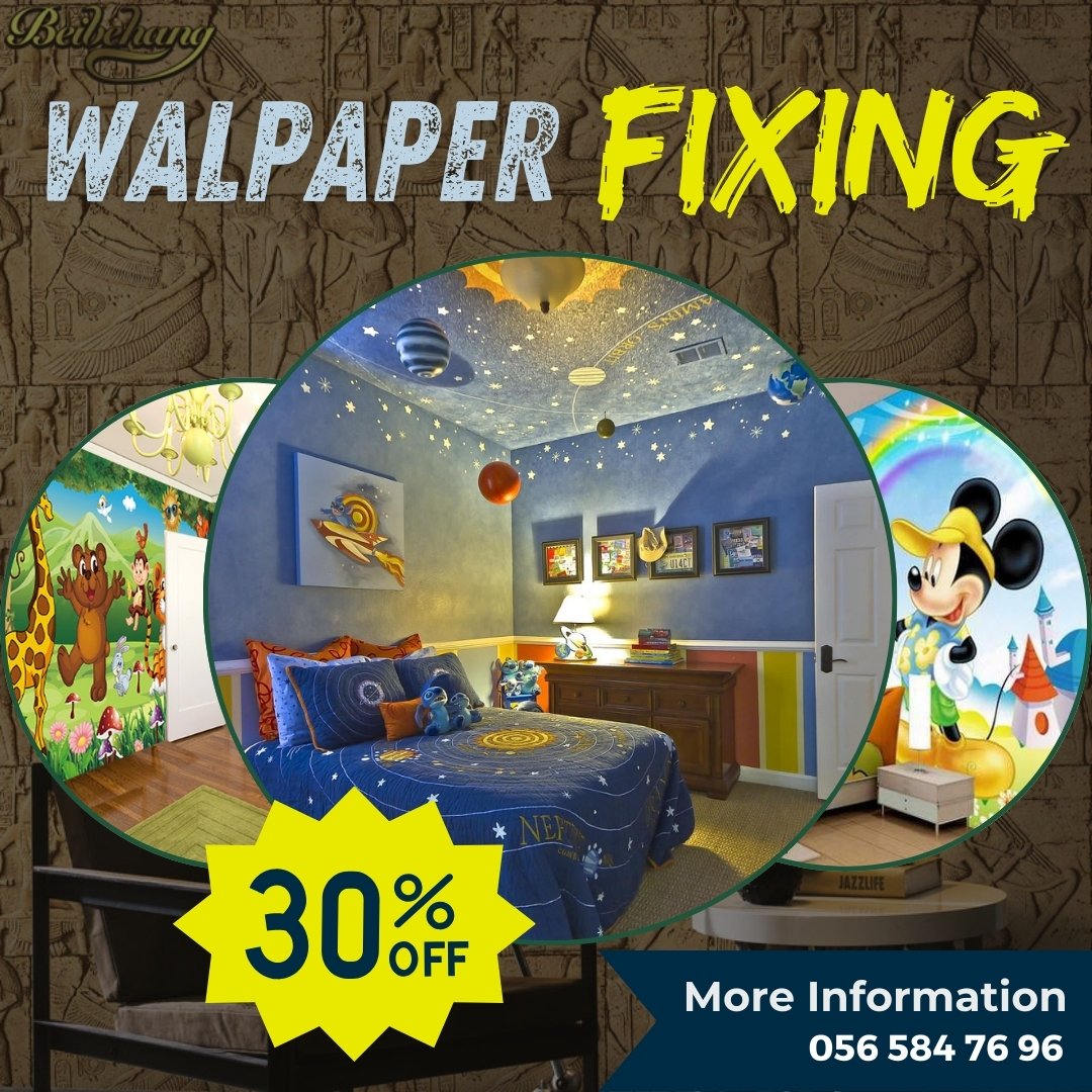 Wallpaper Fixing Dubai-Get 100% Expert Fixing Services At 30% Off.