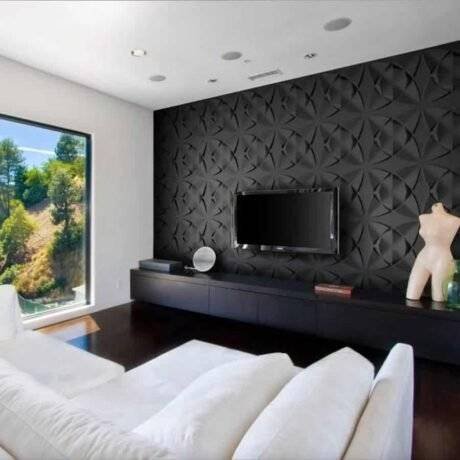 Black Textured 3D Wall Penals For Interior Wall | Furniture Dubai.